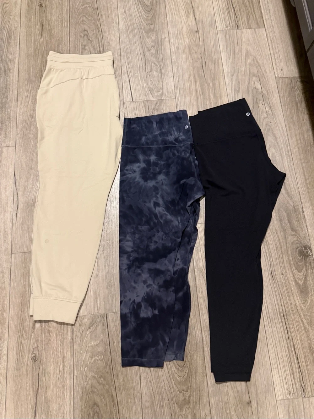 lululemon athletica Leggings & Joggers in Cream, Navy Tie-Dye & Black